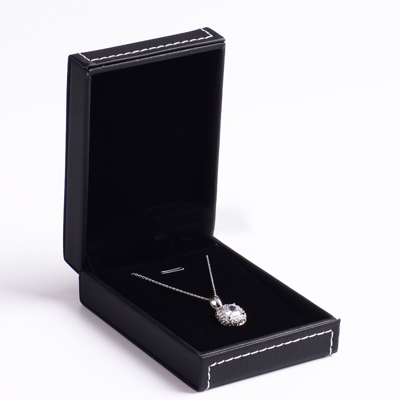 FANXI H033PU plush black leather Single and double Ring Pendant Earrings Necklace Jewelry box