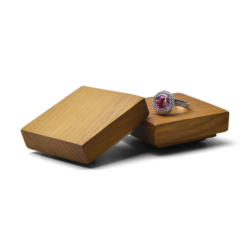 FANXI Wholesale Custom Grey Beige Microfiber Solid Wood Jewelry Display Stand Set Ring Holder