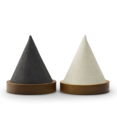 FANXI New Arrival Accept Custom Solid Wood Jewelry Display Creamy White Dark Grey Microfiber Bracelet Bangle Display Stand