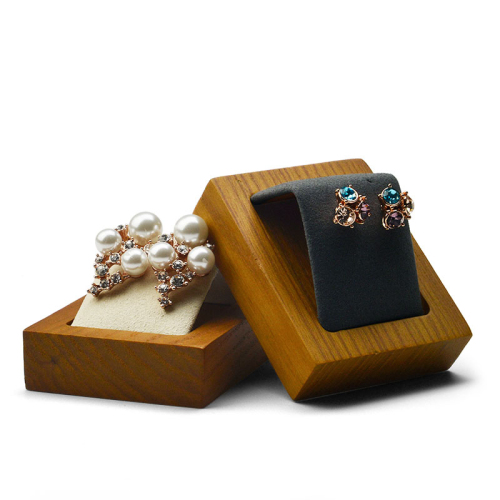 FANXI Delicate Cute Wooden Piercing Holder Shop Counter Organizer Trade Show Jewelry Earring Stud Display Stand Earring Holder