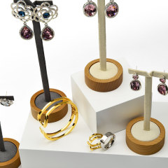 FANXI Custom Microfiber Jewellery Exhibitor organizer For Ring Bangle Bracelet Wooden Jewelry Display