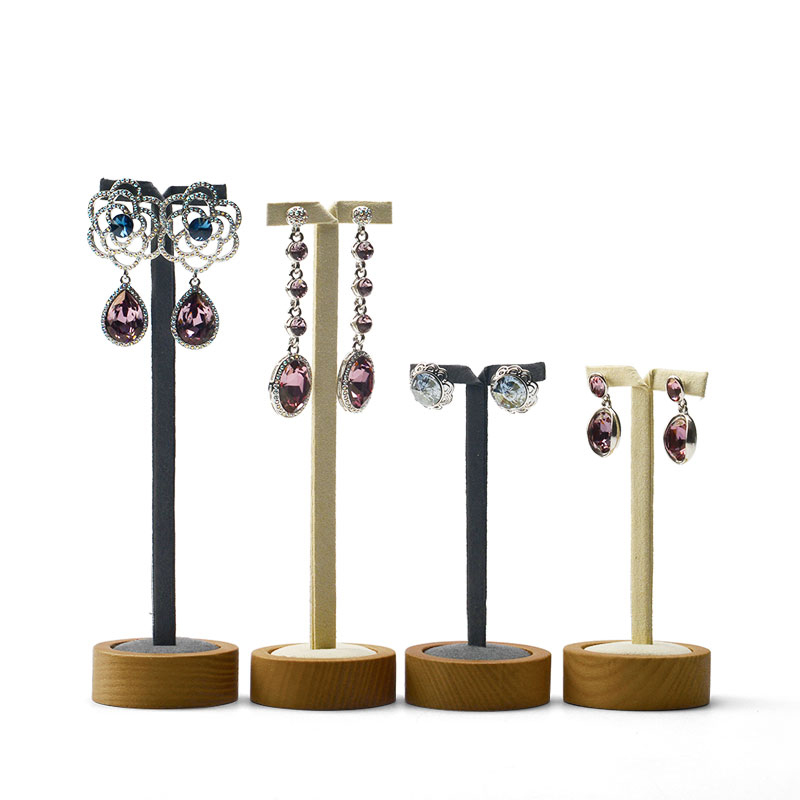 FANXI Custom Microfiber Jewellery Exhibitor organizer For Ring Bangle Bracelet Wooden Jewelry Display