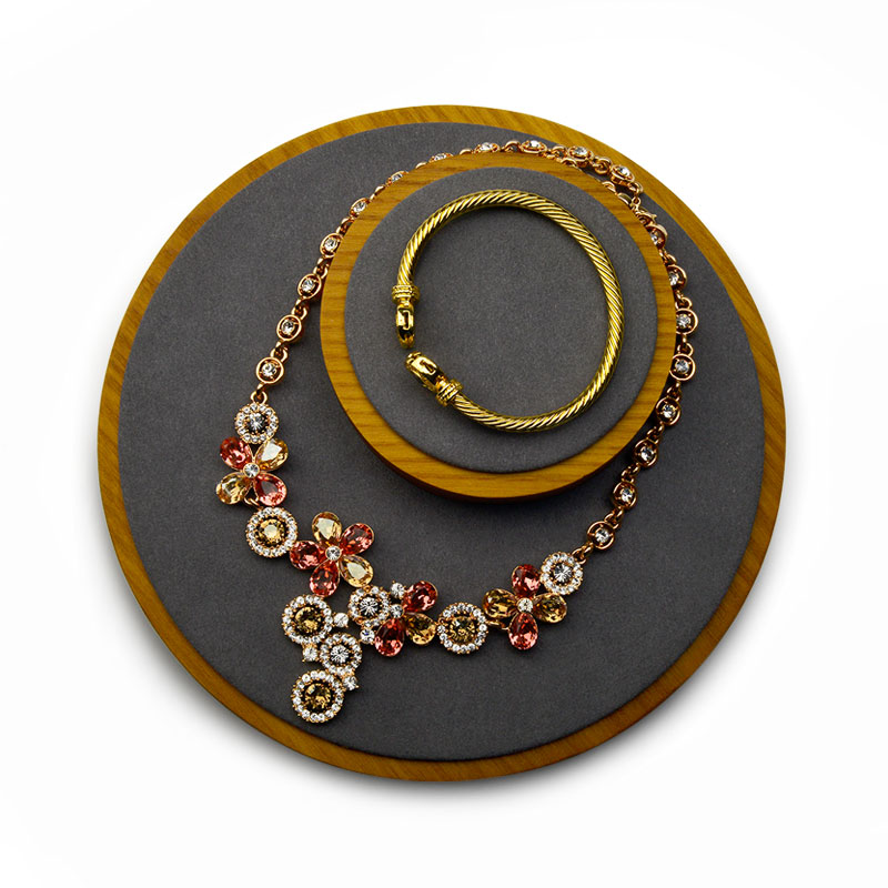 FANXI Factory Jewelry Packaging & Display Solid Wood Ring Necklace Earring Display Stand