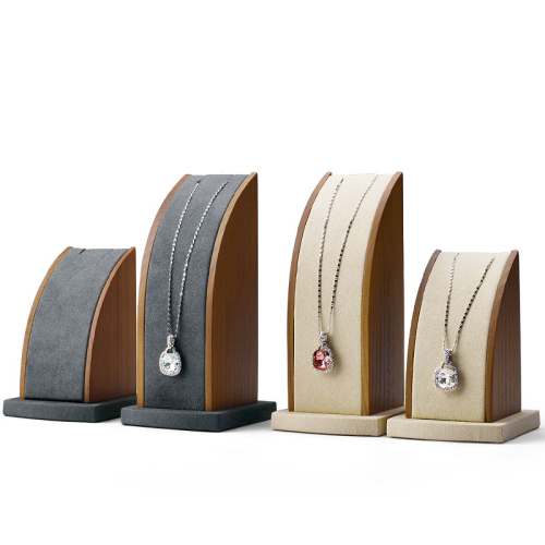 FANXI Wholesale Solid Wood Jewelry display Exhibitor Holder For Pendant Jewelry Showcase Props Custom Necklace Display Stand