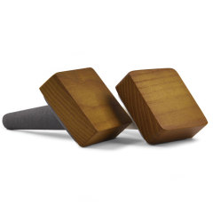 FANXI Custom Beige And Dark Gray Color Wooden Finger Wedding Ring Holder Jewelry Display Rack Microfiber Cone Ring Display Stand