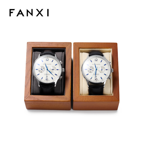 FANXI Custom Watch Display Stand Microfiber solid Wood Jewelry Window Display Set