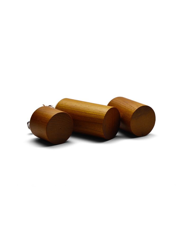 FANXI Round Shape Display stand With Solid Wood Microfiber For Rings Display