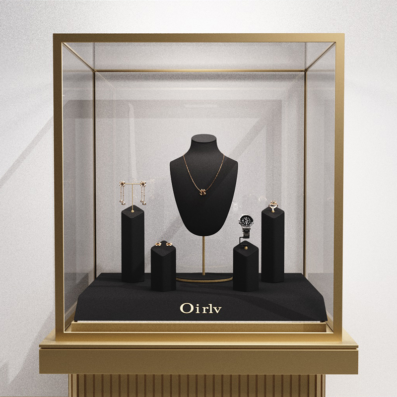 Fanxi TT068 new arrival Black Mirco fiber Display Set for Cabinet Showcase