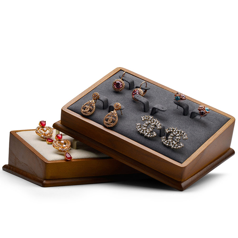 FANXI SM106 solid wood microfiber earring jewelry display stand
