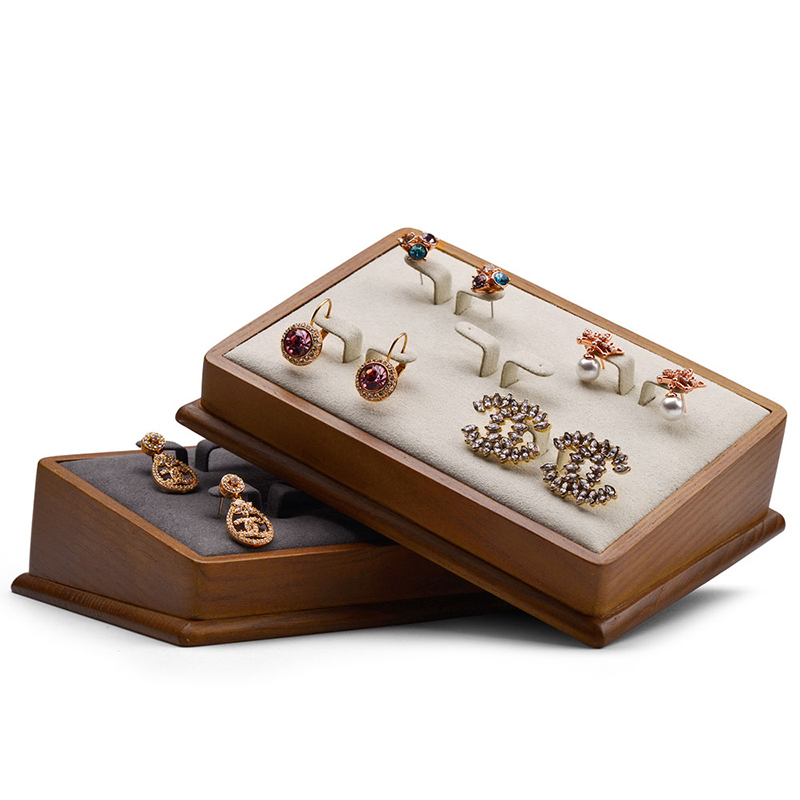 FANXI SM106 solid wood microfiber earring jewelry display stand