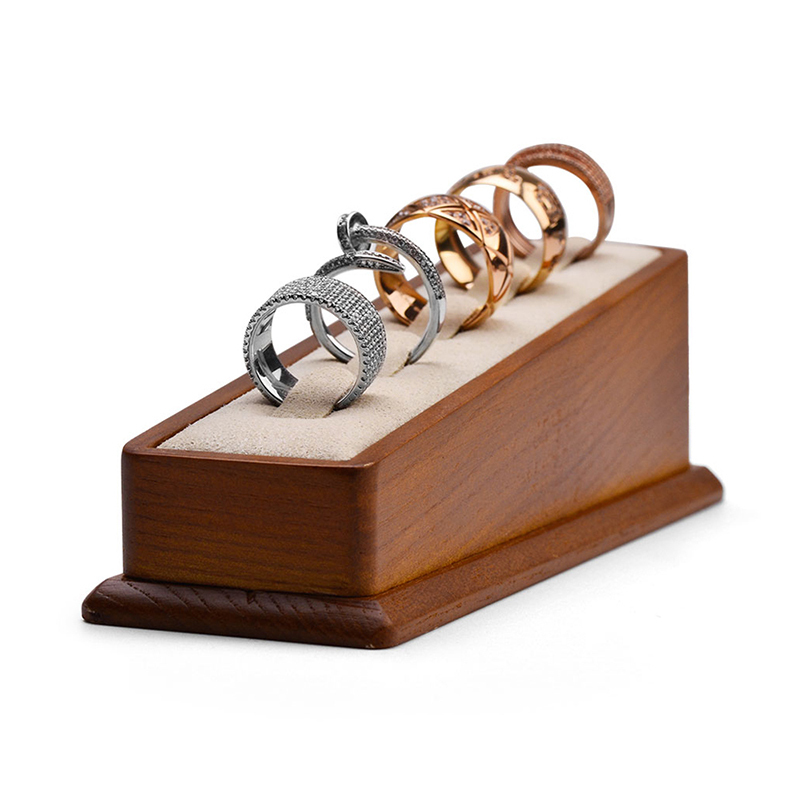 FANXI SM105 solid woodmicrofiber trapezoid ring display stand