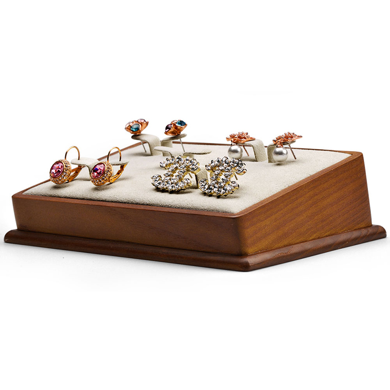 FANXI SM106 solid wood microfiber earring jewelry display stand