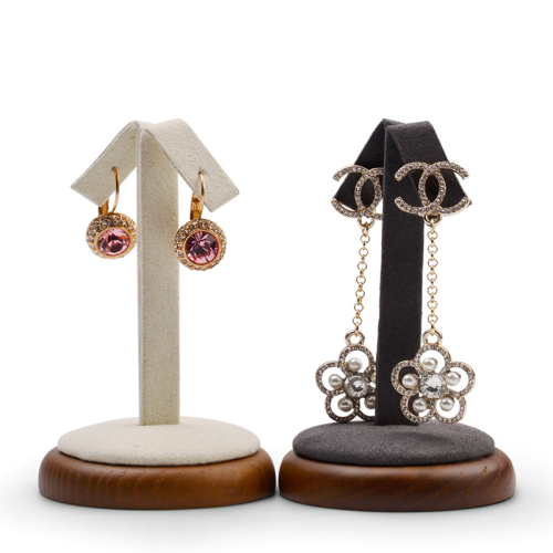 FANXI SM099 new hot selling earring wood microfiber jewelry display stand