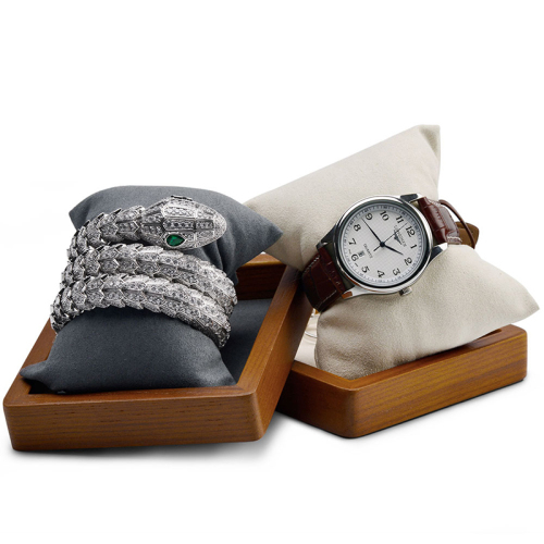 FANXI SM119 High quality wood microfiber pillow bangle watch display stand