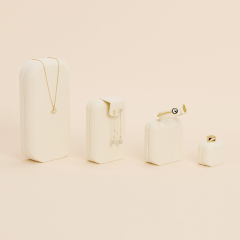FANXI TT084 new customized beige microfiber jewelry display stand ring earrings pendant bracelet bangle necklace jewelry display set