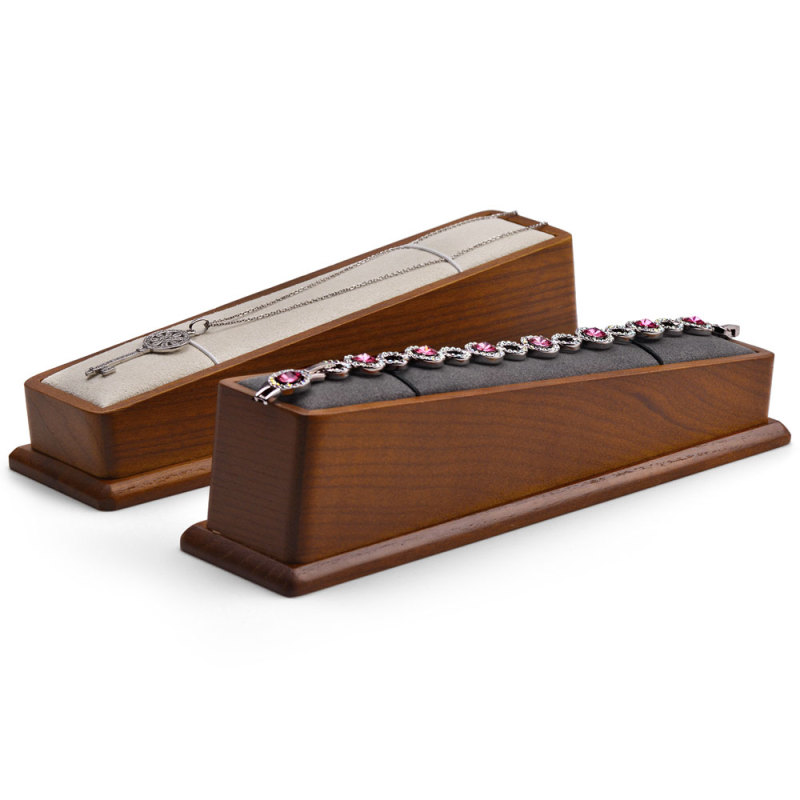 FANXI SM107 solid wood microfiber necklace bracelet jewelry display stand