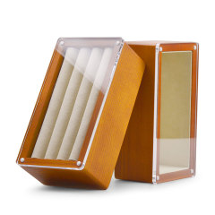 FANXI SM135 Wholesale Custom Solid Wooden Jewelry Box with Transparent Glass Lid Jewelry organizer Jewellery Case