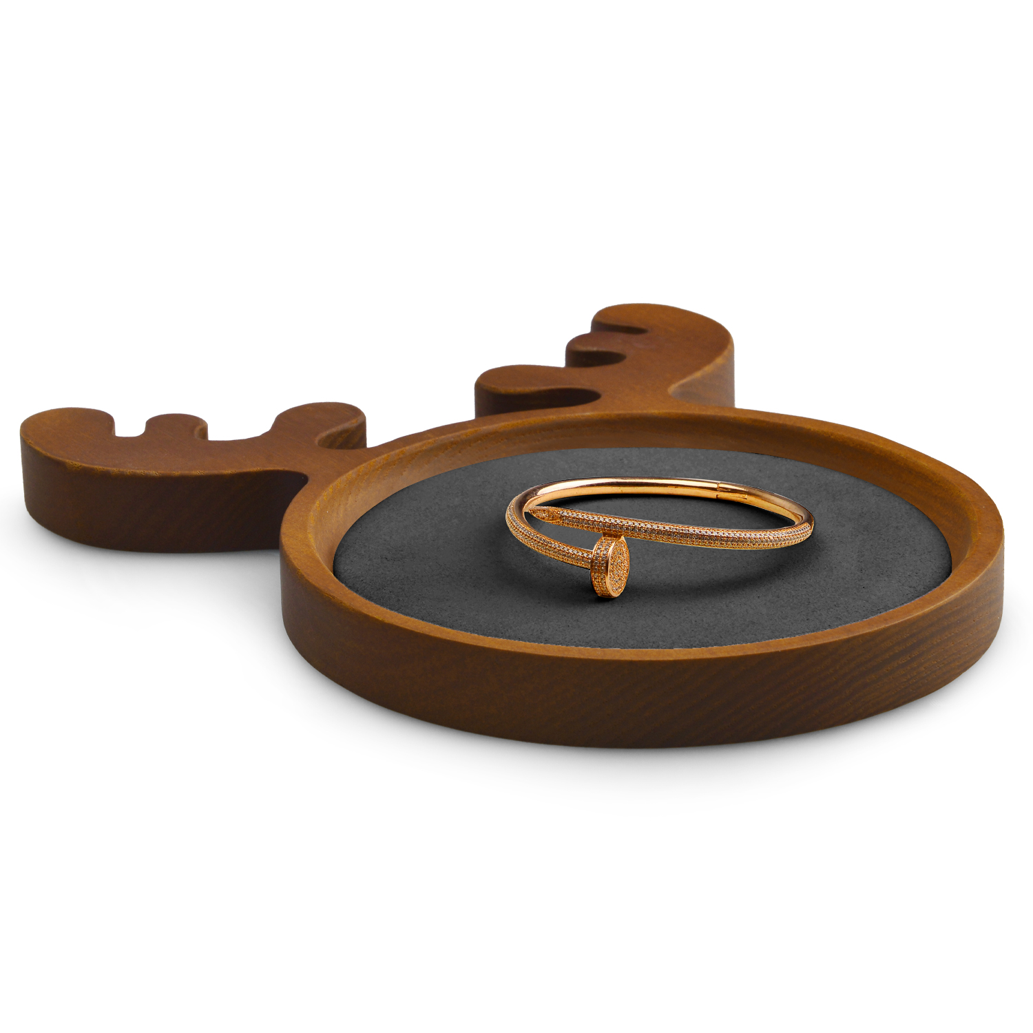 FANXI SM126 High quality wood microfiber deer shape ring bangle earring necklace display stand