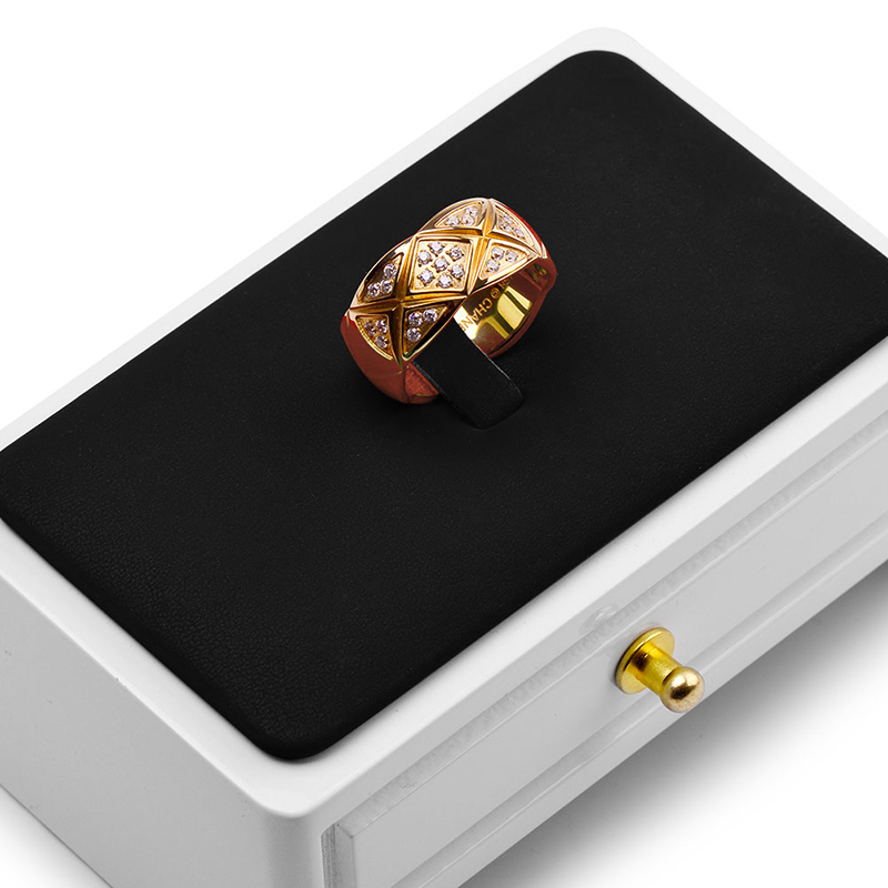 FANXI SM109 solid wood with white paint microfiber ring pendant earring jewelry display stand