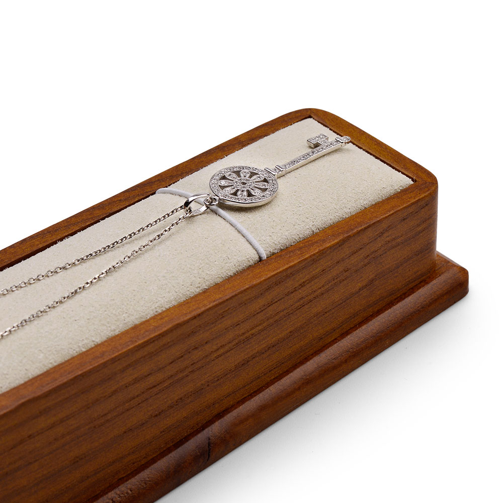 FANXI SM107 solid wood microfiber necklace bracelet jewelry display stand