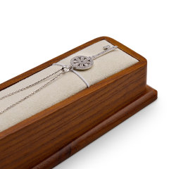 FANXI SM107 solid wood microfiber necklace bracelet jewelry display stand