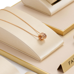 Fanxi TT078 New Arrival Orange Color Leather Materials Jewelry Display Set for Showcase