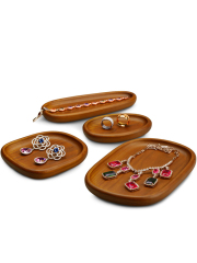 FANXI SM145 new solid wood serving trays ring bangle pearl rosary jewelry display trays natural style trays