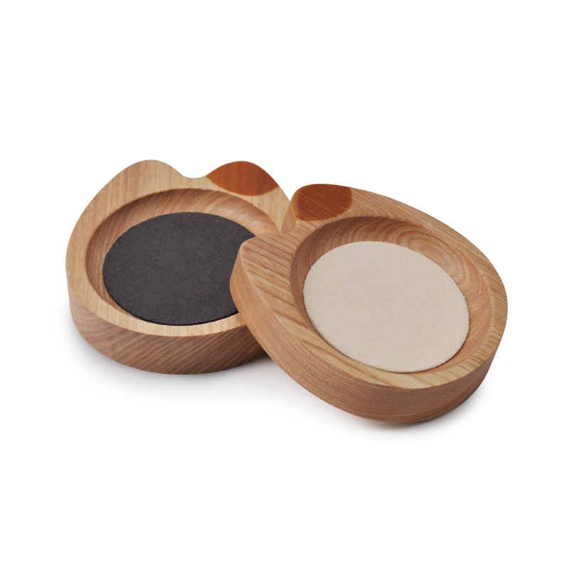Fanxi SM152 New arrival vintage Wood ring earring necklace microfiber serving tray mini cat shape customized logo jewelry display