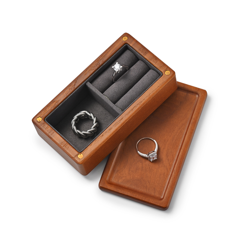 FANXI SM163 Wholesale Custom Solid Wooden Jewelry Box with Transparent Glass Lid Jewelry organizer Jewellery Case