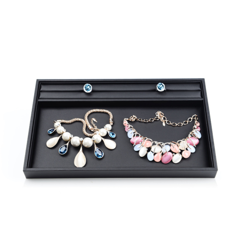 FANXI P008 China factory portable jewelry display tray ring necklace bracelet holder for wedding service tray leather jewelry tray
