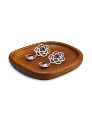 FANXI SM145 new solid wood serving trays ring bangle pearl rosary jewelry display trays natural style trays