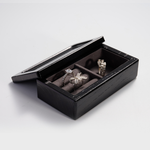 FANXI SM1630221123100801 Wholesale Custom Solid Wooden Jewelry Box with Transparent Glass Lid Jewelry organizer Jewellery Case