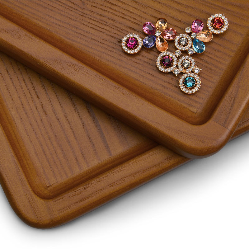 FANXI SM137 new microfiber ring earring bangle necklace jewelry solid wood tray