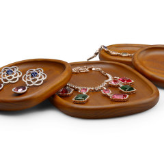 FANXI SM145 new solid wood serving trays ring bangle pearl rosary jewelry display trays natural style trays