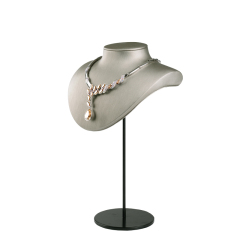 FANXI RX03301 Custom Hot sale Jewelry Necklace Bust Resin Black Metal Leather Jewelry Display Stand Necklace Pendant Holder