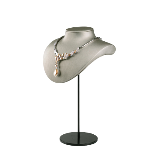 FANXI RX03301 Custom Hot sale Jewelry Necklace Bust Resin Black Metal Leather Jewelry Display Stand Necklace Pendant Holder