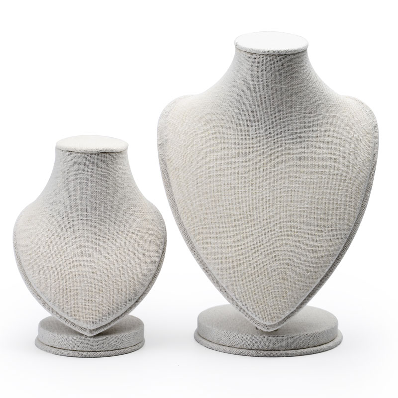 FANXI RX024 China Product Custom Linen Heart Display Stand For Necklace/Pendant Mannequin Doll Jewelry Holder Figurines