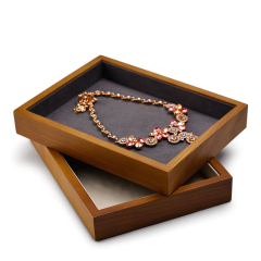 FANXI P033 Wooden Jewelry Display Tray Flat Tray High-end Quality Grey/Beige Microfiber Trays