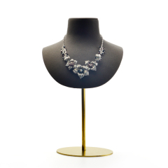 FANXI RX03303 Custom Hot sale Jewelry Necklace Bust Resin Black Metal Leather Jewelry Display Stand Necklace Pendant Holder