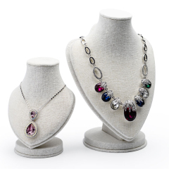 FANXI RX024 China Product Custom Linen Heart Display Stand For Necklace/Pendant Mannequin Doll Jewelry Holder Figurines