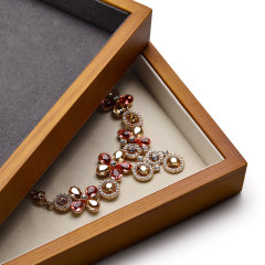 FANXI P033 Wooden Jewelry Display Tray Flat Tray High-end Quality Grey/Beige Microfiber Trays