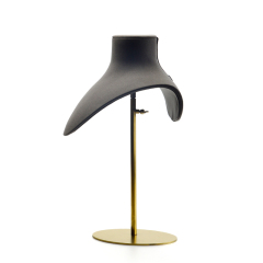 FANXI RX03303 Custom Hot sale Jewelry Necklace Bust Resin Black Metal Leather Jewelry Display Stand Necklace Pendant Holder