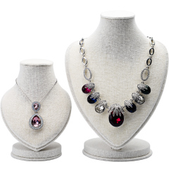 FANXI RX024 China Product Custom Linen Heart Display Stand For Necklace/Pendant Mannequin Doll Jewelry Holder Figurines