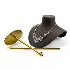 FANXI RX03303 Custom Hot sale Jewelry Necklace Bust Resin Black Metal Leather Jewelry Display Stand Necklace Pendant Holder