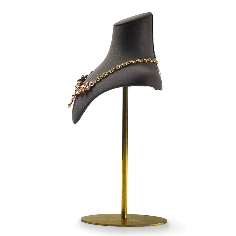 FANXI RX03302 Custom Hot sale Jewelry Necklace Bust Resin Black Metal Leather Jewelry Display Stand Necklace Pendant Holder