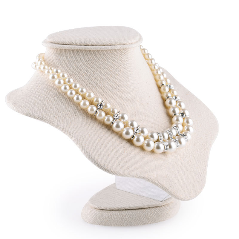 FANXI RX003 china supplier silver gray necklace pendant jewelry display velvet jewelry bust for showcase jewelry display mannequin