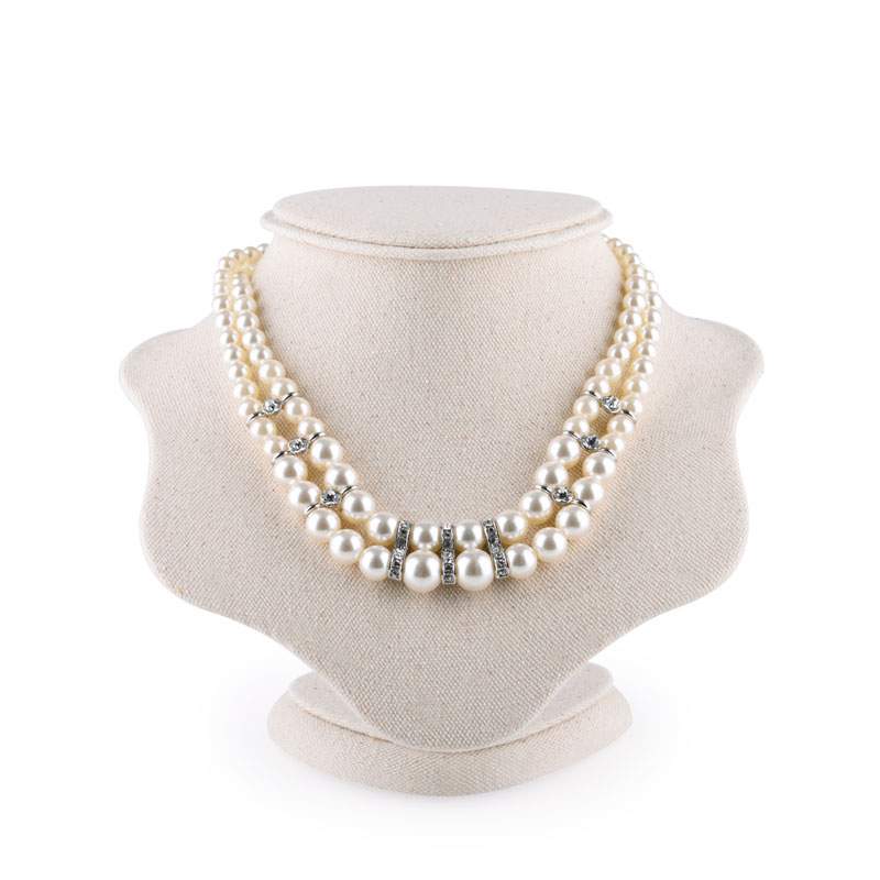 FANXI RX003 china supplier silver gray necklace pendant jewelry display velvet jewelry bust for showcase jewelry display mannequin
