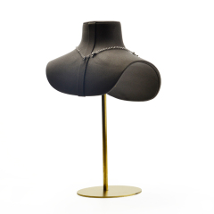 FANXI RX03303 Custom Hot sale Jewelry Necklace Bust Resin Black Metal Leather Jewelry Display Stand Necklace Pendant Holder