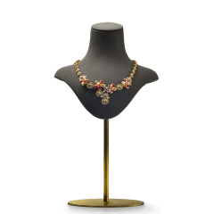 FANXI RX03302 Custom Hot sale Jewelry Necklace Bust Resin Black Metal Leather Jewelry Display Stand Necklace Pendant Holder