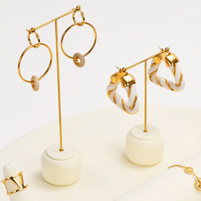 FANXI TT090 Unique jewellery window display with beige microfiber for ring earring pendant necklace jewelry display set